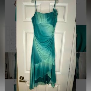 Y2K spaghetti strap cocktail dress shimmery green Size L/M